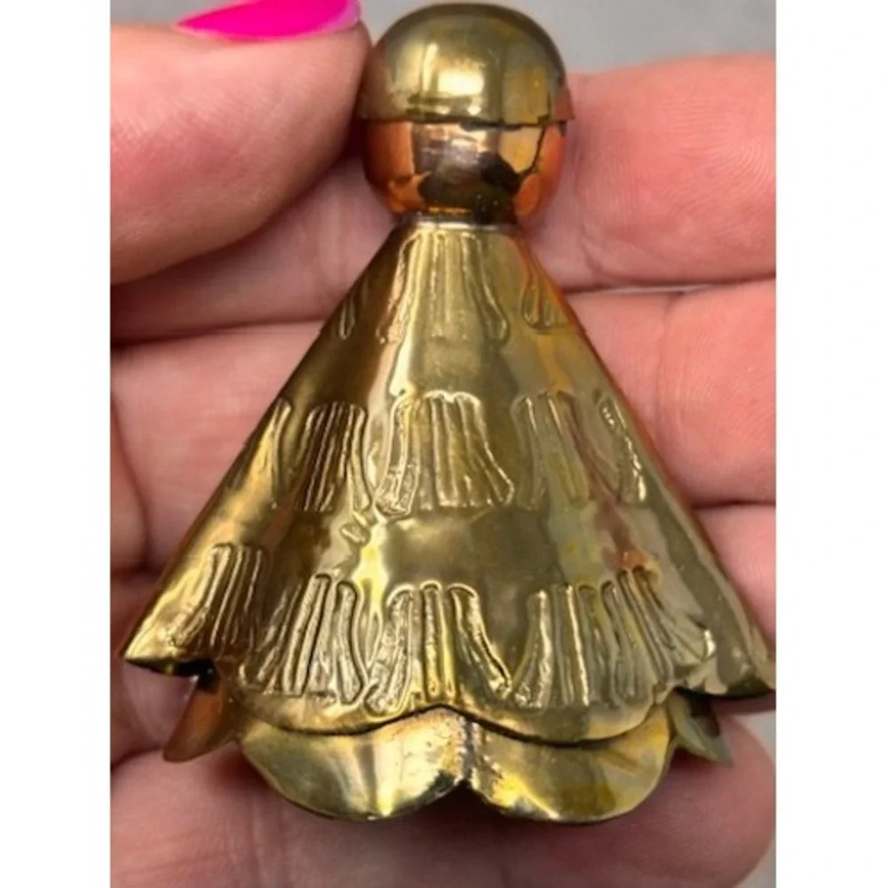 Vtg Miniature Brass Nativity Set Holy Family Christmas Hecho en Mexico